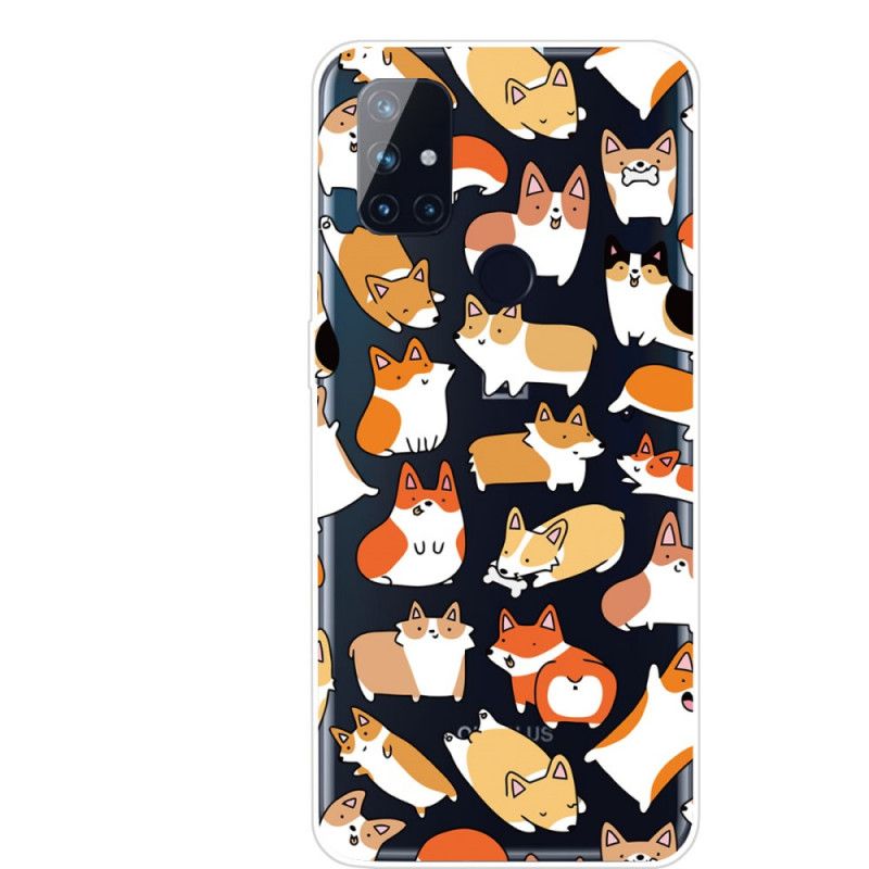 Cover Hoesje OnePlus Nord N10 Telefoonhoesje Transparant Meerdere Honden