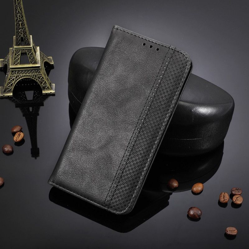 Folio-hoesje voor OnePlus Nord N10 Rood Zwart Gestileerd Vintage Leereffect