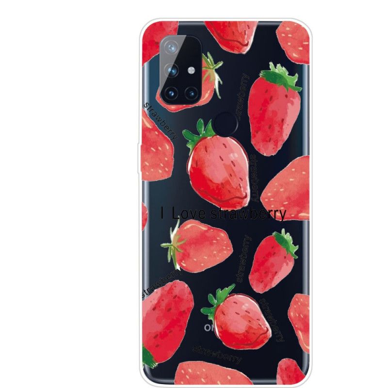 Hoesje OnePlus Nord N10 Aardbeien / Ik Hou Van Aardbei