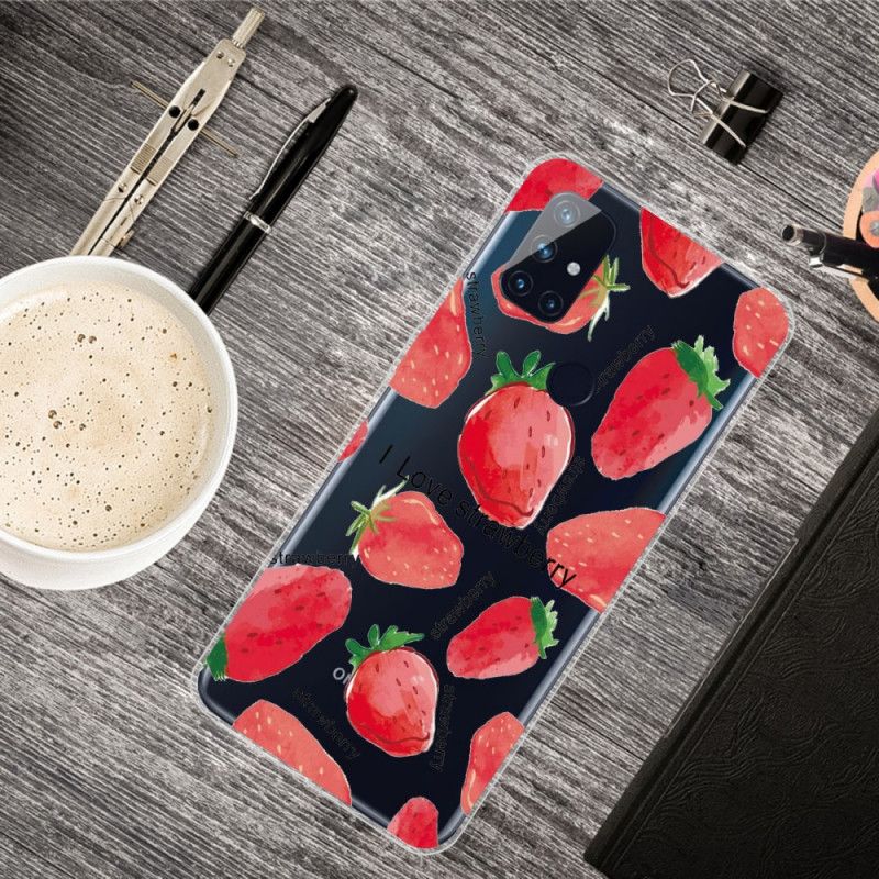 Hoesje OnePlus Nord N10 Aardbeien / Ik Hou Van Aardbei