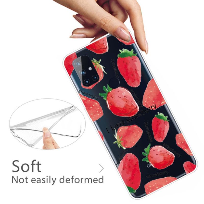 Hoesje OnePlus Nord N10 Aardbeien / Ik Hou Van Aardbei