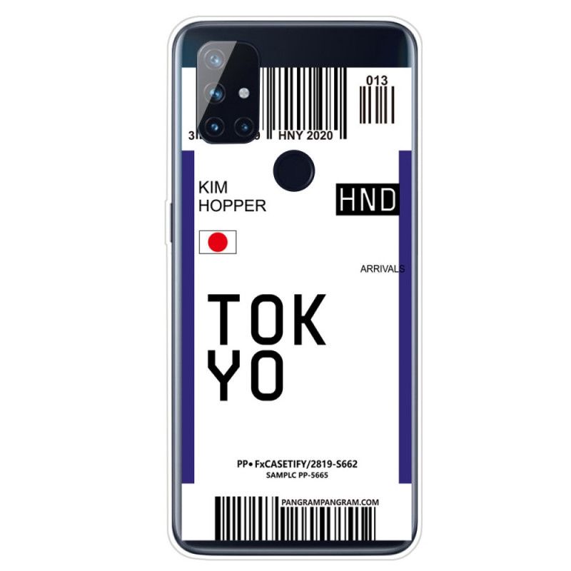 Hoesje OnePlus Nord N10 Donkerblauw Zwart Instapkaart Tokyo