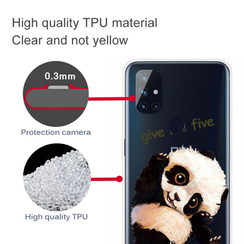 Hoesje OnePlus Nord N10 Doorzichtige Panda Geef Me Er Vijf
