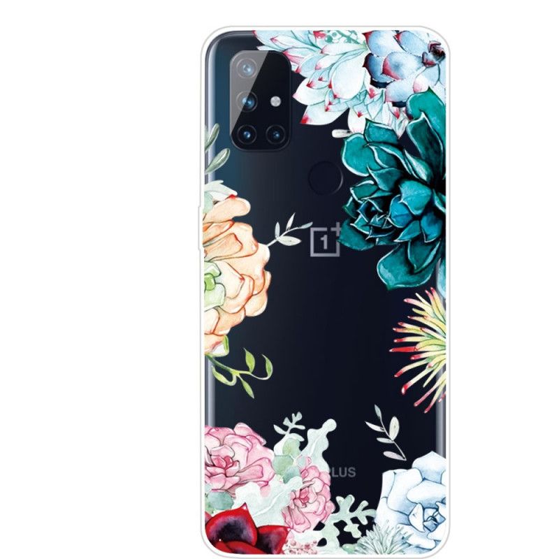 Hoesje OnePlus Nord N10 Transparante Aquarelbloemen