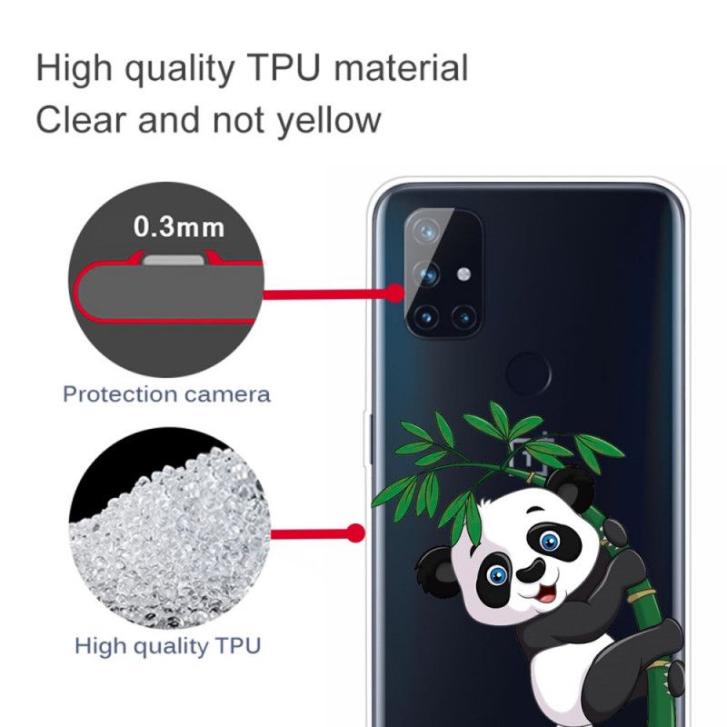 Hoesje voor OnePlus Nord N10 Transparante Panda Op Bamboe