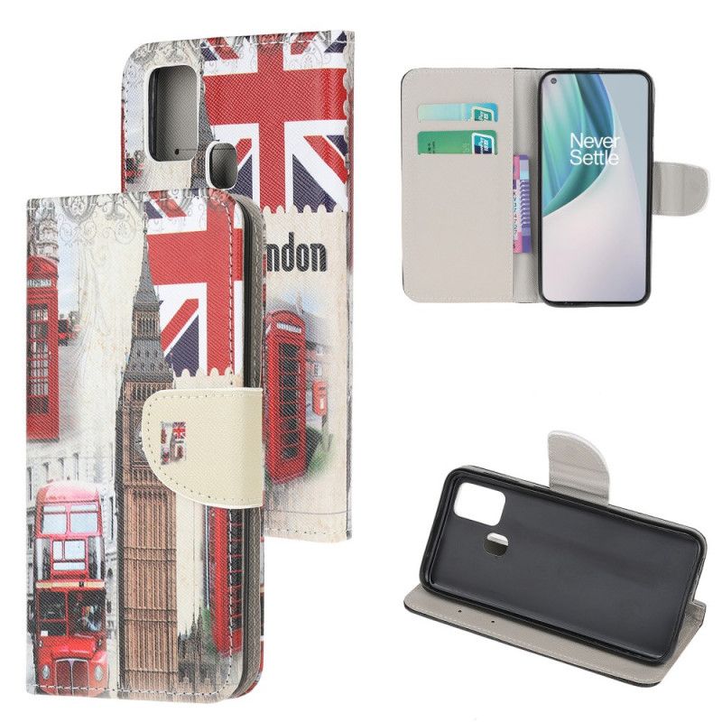 Leren Hoesje OnePlus Nord N10 Leven In Londen