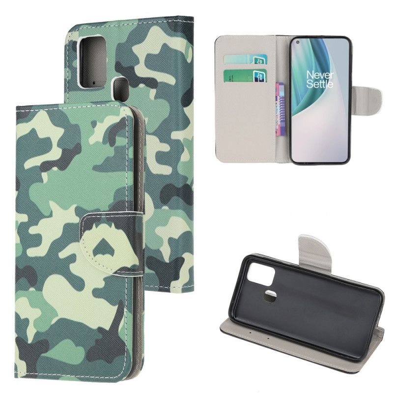 Leren Hoesje OnePlus Nord N10 Militaire Camouflage