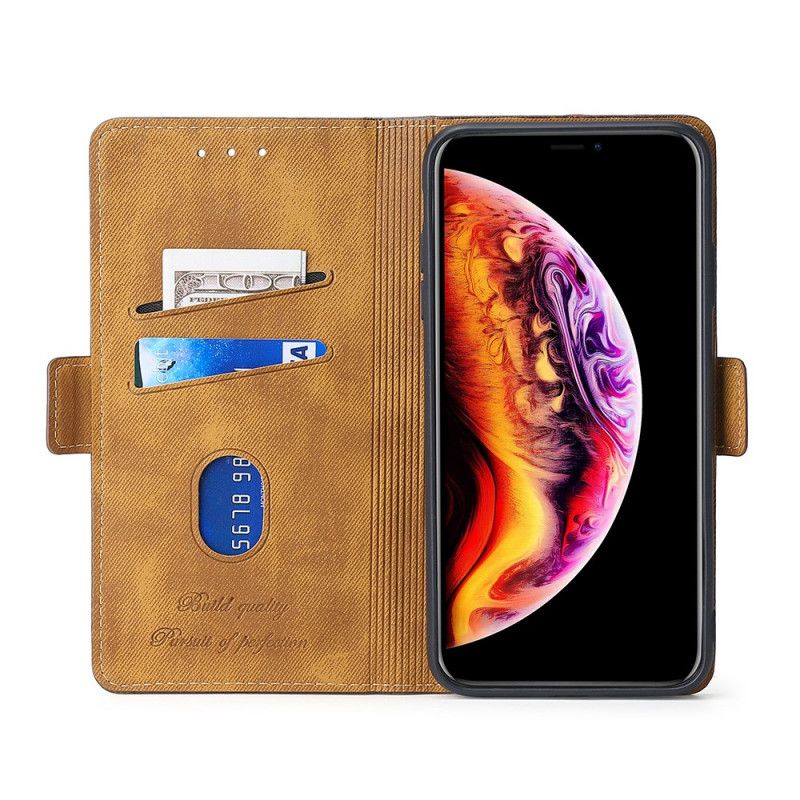 Leren Hoesje OnePlus Nord N10 Paars Donkerblauw Gewaxt Kunstleer