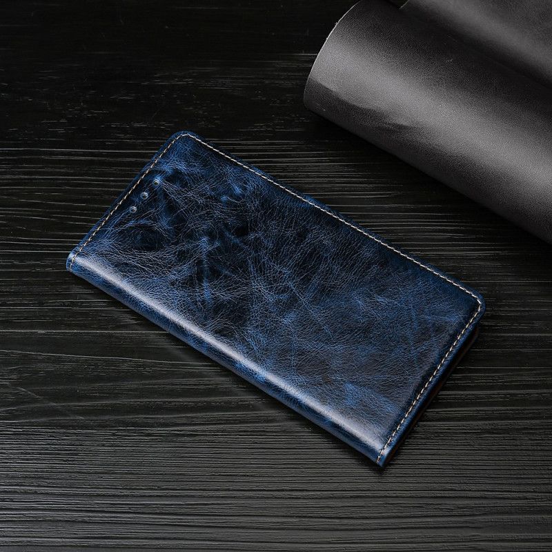 Leren Hoesje OnePlus Nord N10 Paars Donkerblauw Gewaxt Kunstleer