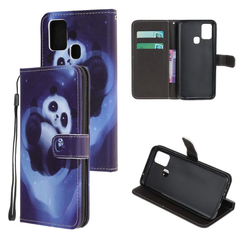 Leren Hoesje OnePlus Nord N10 Pandaruimte Met String