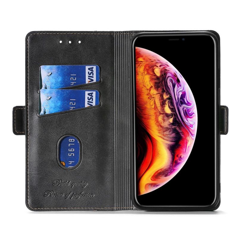 Leren Hoesje OnePlus Nord N10 Rood Grijs Tweekleurige Leerstijl