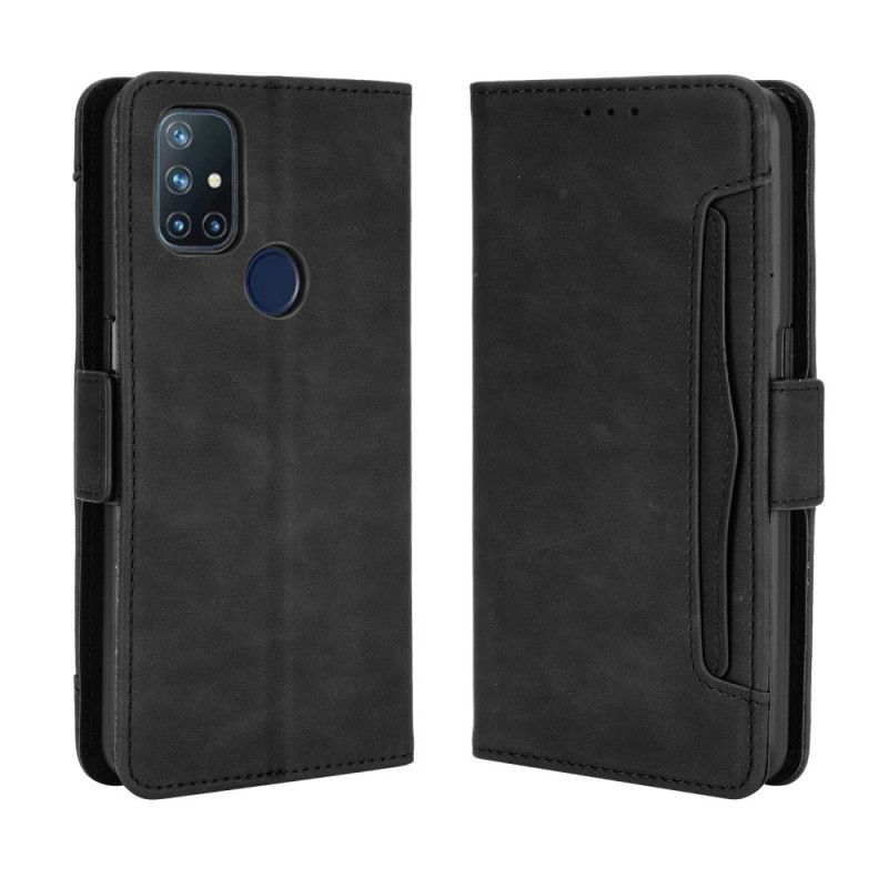 Leren Hoesje OnePlus Nord N10 Rood Zwart Eersteklas Multikaart