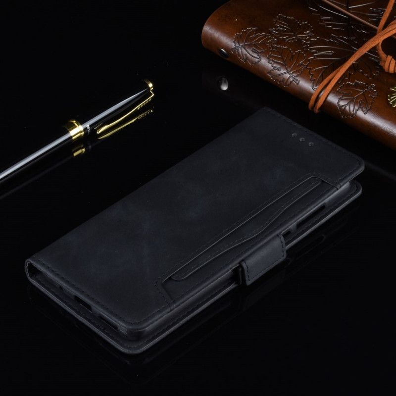 Leren Hoesje OnePlus Nord N10 Rood Zwart Eersteklas Multikaart