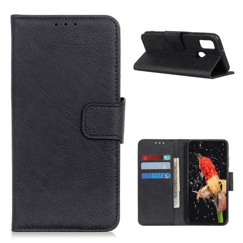 Leren Hoesje OnePlus Nord N10 Rood Zwart Telefoonhoesje Getextureerde Lychee