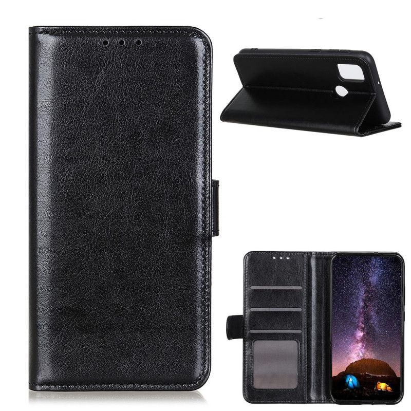 Leren Hoesje OnePlus Nord N10 Wit Zwart Ijzige Finesse