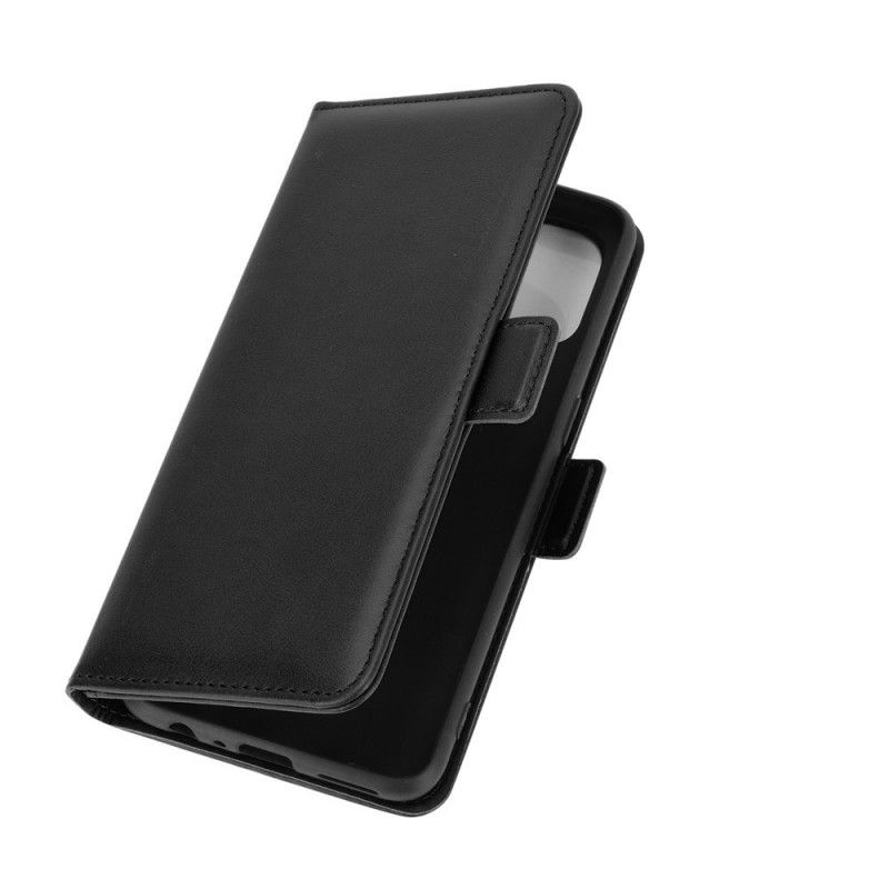 Leren Hoesje voor OnePlus Nord N10 Rood Zwart Dubbele Klep