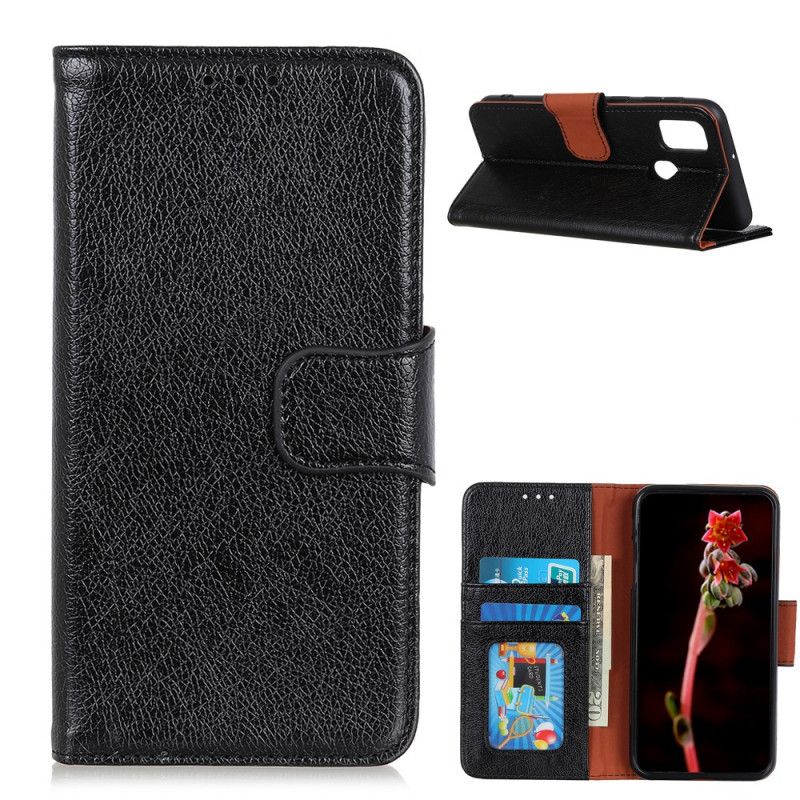 Leren Hoesje voor OnePlus Nord N10 Rood Zwart Gespleten Nappaleer