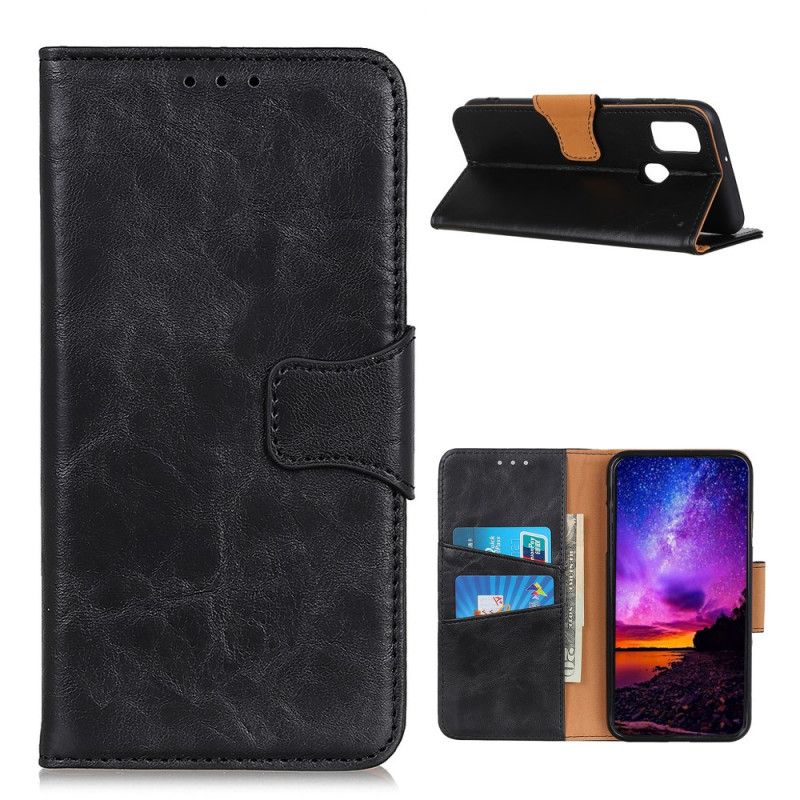 Leren Hoesje voor OnePlus Nord N10 Rood Zwart Omkeerbare Splitlederen Sluiting