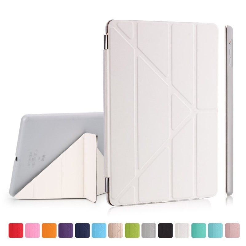 Leren Hoesje iPad (9.7") Grijs Zwart Origami