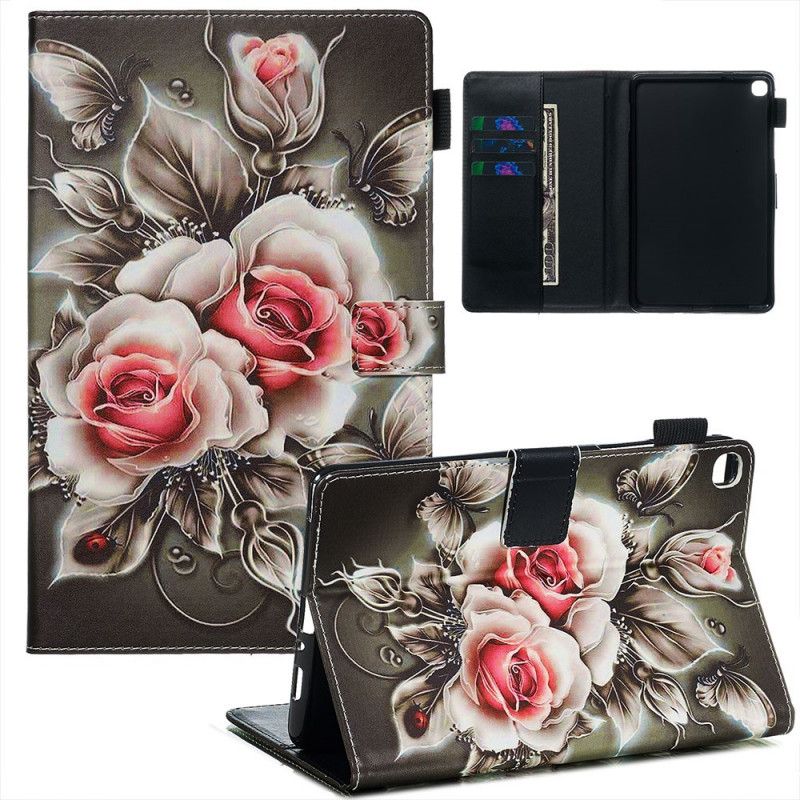Cover Folio-hoesje Samsung Galaxy Tab A 8" (2019) Telefoonhoesje Donkere Bloemen