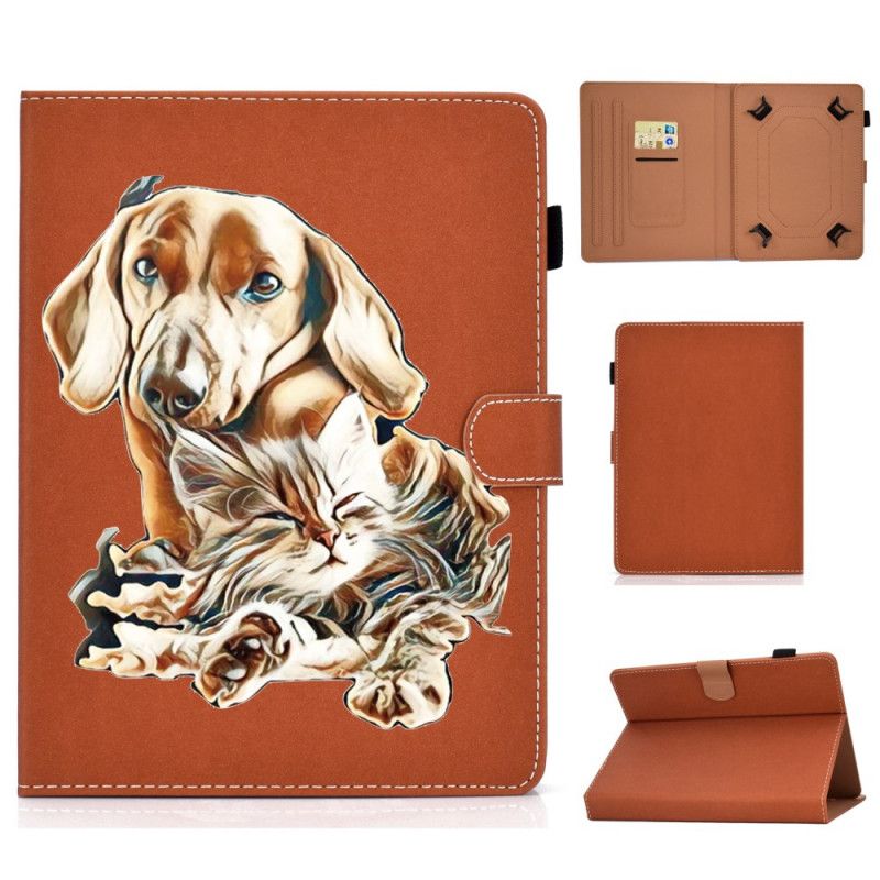 Flip Case Leren Samsung Galaxy Tab A 8" (2019) Hond En Kat