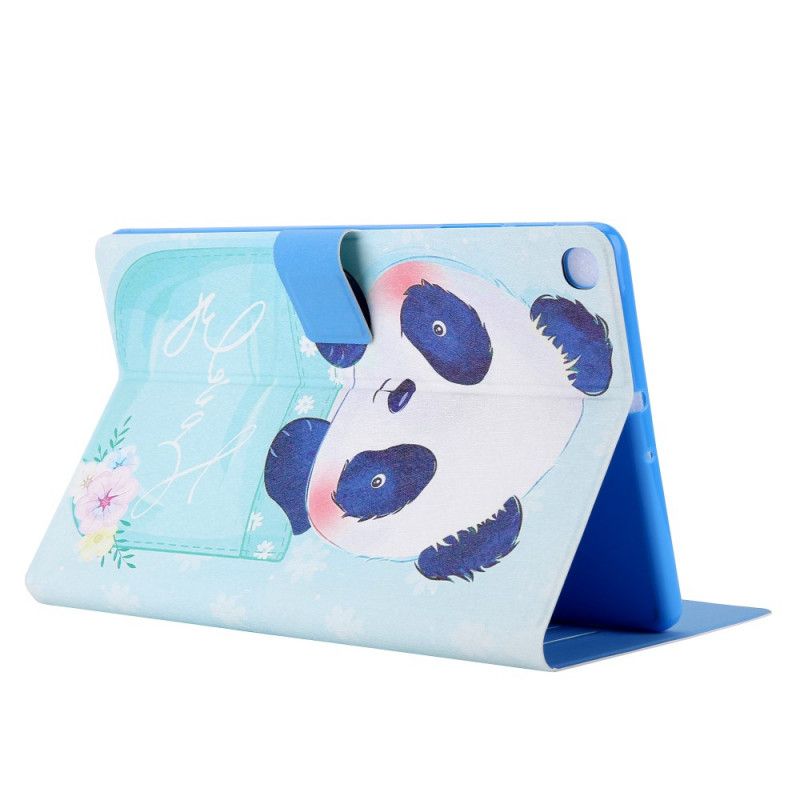 Flip Case Leren Samsung Galaxy Tab A 8" (2019) Lichtblauw Groen Panda-Serie