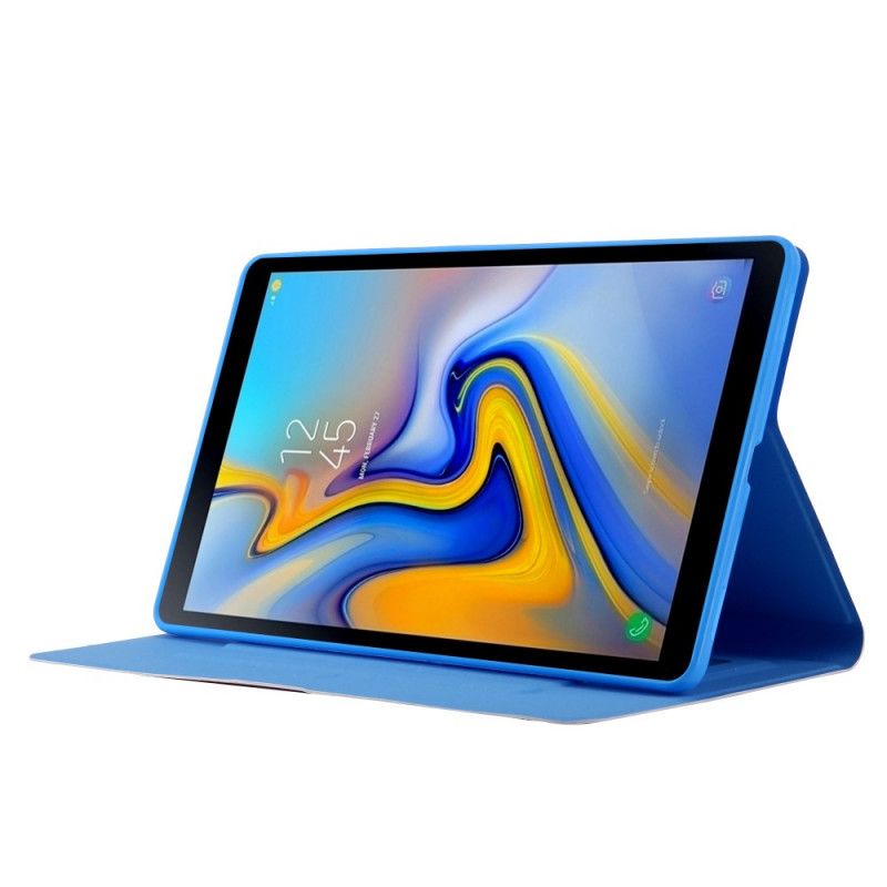 Flip Case Leren Samsung Galaxy Tab A 8" (2019) Lichtblauw Groen Panda-Serie