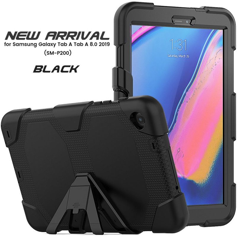 Hoesje voor Samsung Galaxy Tab A 8" (2019) Rood Zwart Robuuste Siliconen