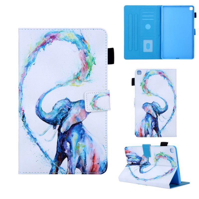 Leren Hoesje Samsung Galaxy Tab A 8" (2019) Groen Roze Olifantenserie