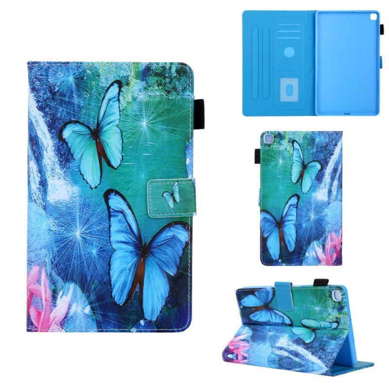 Leren Hoesje Samsung Galaxy Tab A 8" (2019) Groen Zwart Vlinderserie