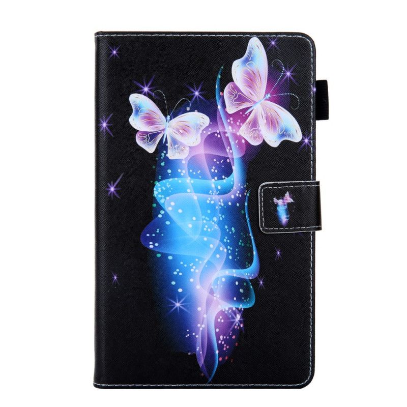 Leren Hoesje Samsung Galaxy Tab A 8" (2019) Groen Zwart Vlinderserie
