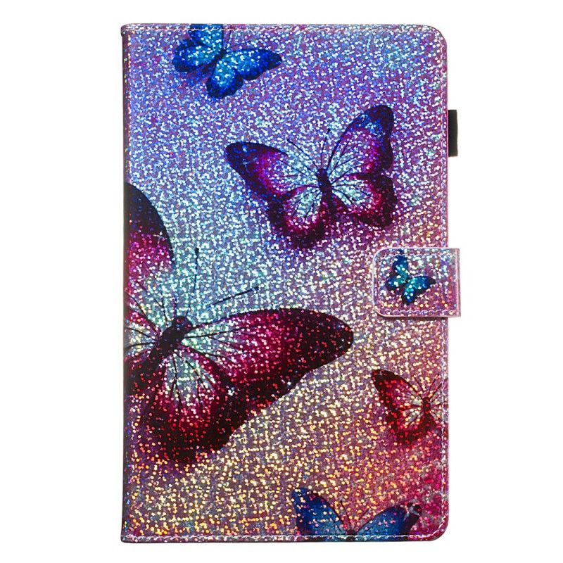 Leren Hoesje Samsung Galaxy Tab A 8" (2019) Telefoonhoesje Glitter Vlinders