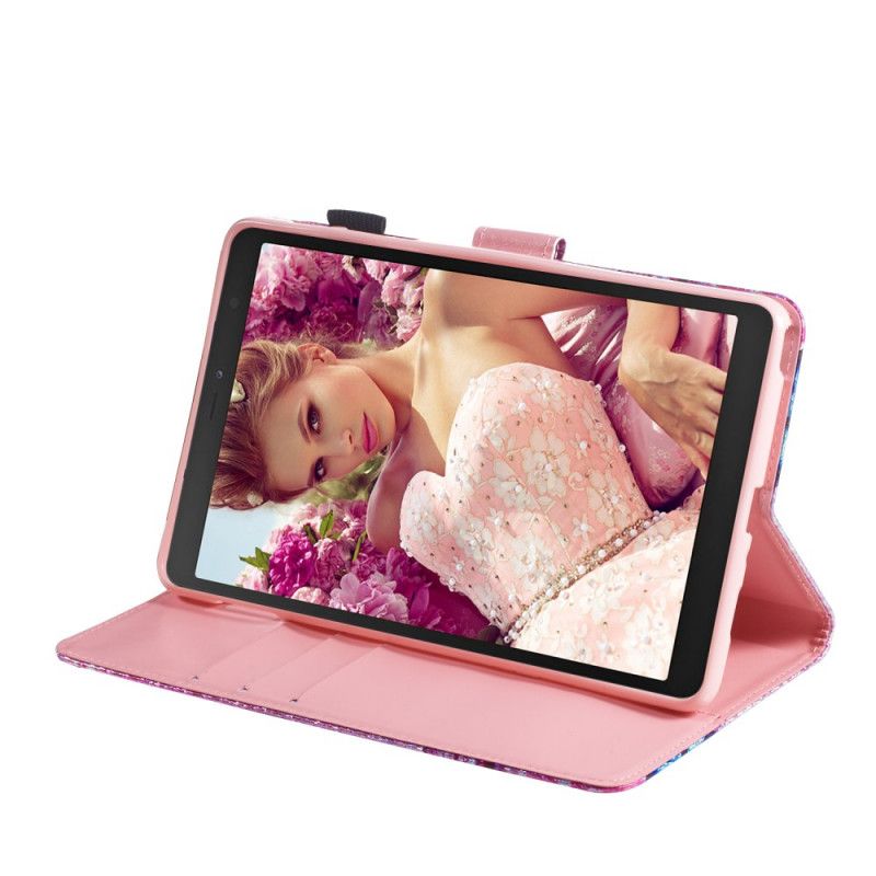 Leren Hoesje Samsung Galaxy Tab A 8" (2019) Telefoonhoesje Glitter Vlinders