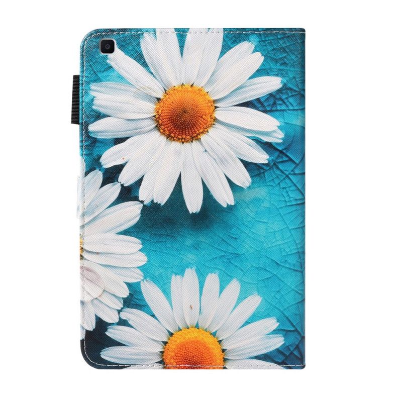 Leren Hoesje Samsung Galaxy Tab A 8" (2019) Witte Bloem
