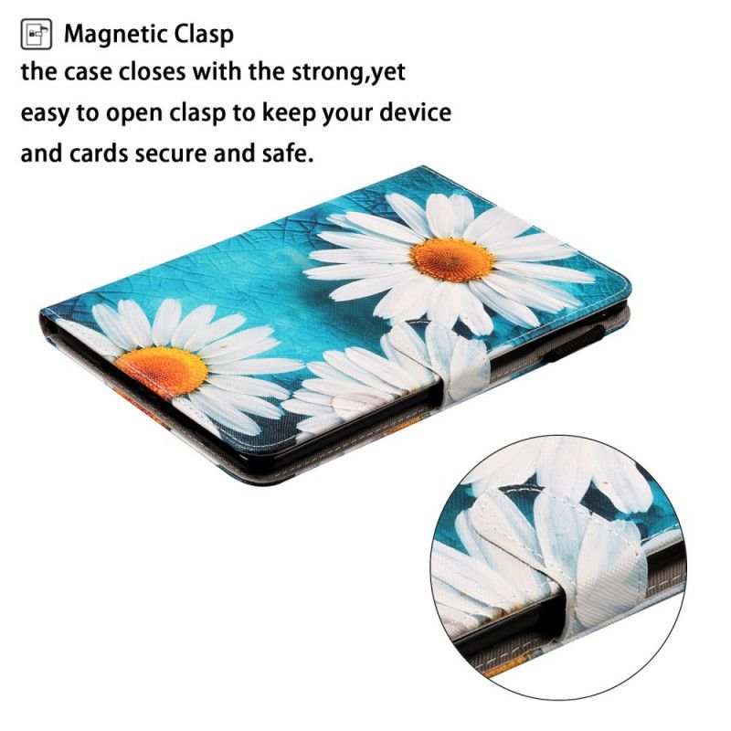 Leren Hoesje Samsung Galaxy Tab A 8" (2019) Witte Bloem