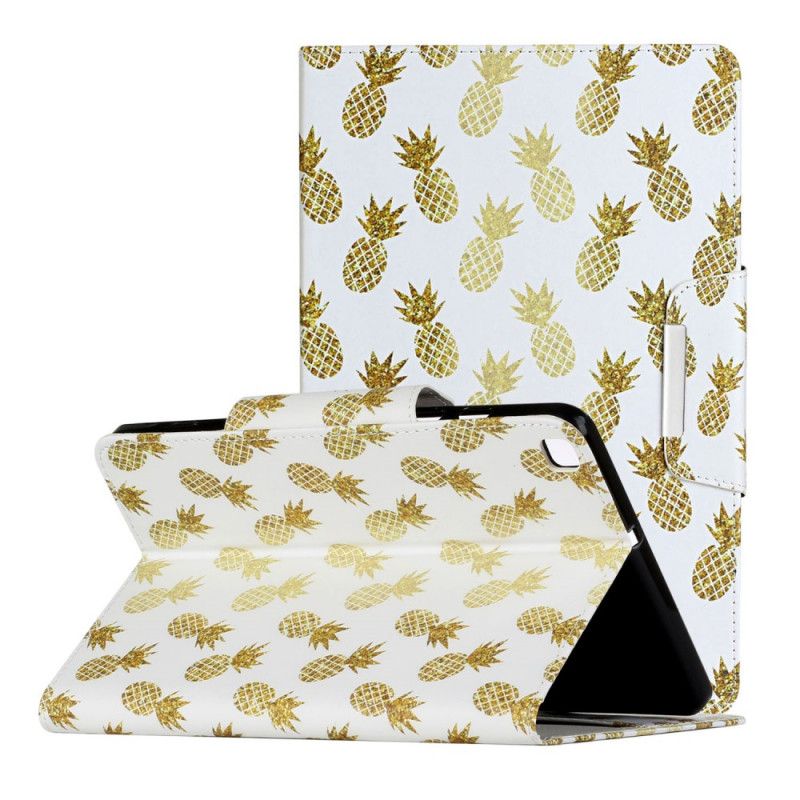 Leren Hoesje voor Samsung Galaxy Tab A 8" (2019) Gouden Ananas
