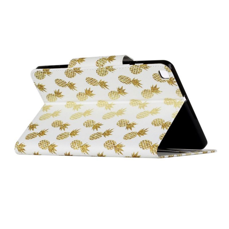 Leren Hoesje voor Samsung Galaxy Tab A 8" (2019) Gouden Ananas