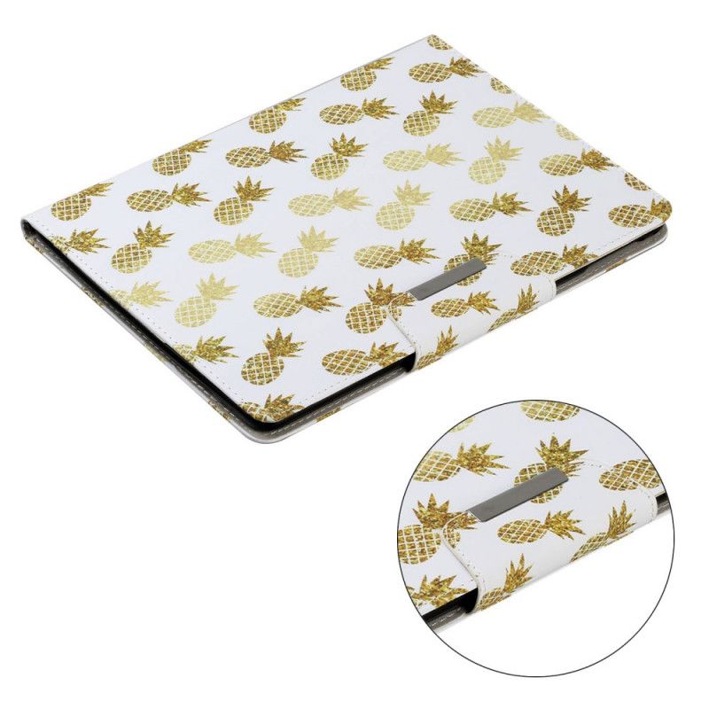 Leren Hoesje voor Samsung Galaxy Tab A 8" (2019) Gouden Ananas