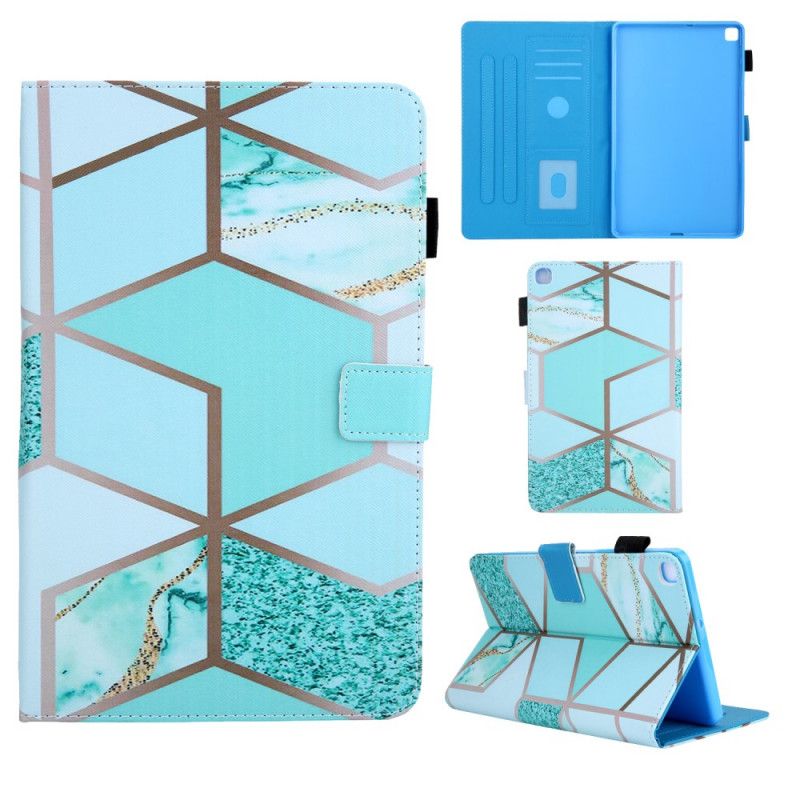 Leren Hoesje voor Samsung Galaxy Tab A 8" (2019) Groen Geometrisch Patroon