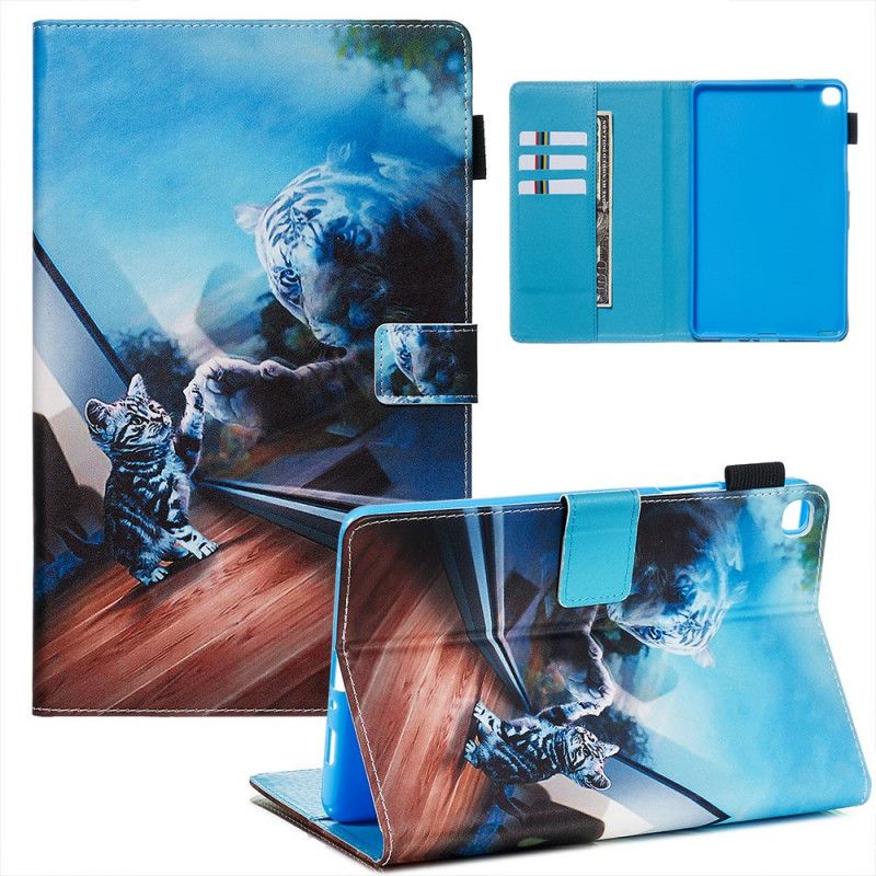 Leren Hoesje voor Samsung Galaxy Tab A 8" (2019) Kitten Voor Het Raam