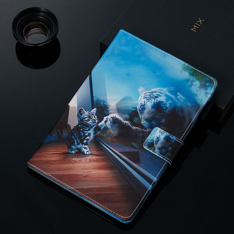 Leren Hoesje voor Samsung Galaxy Tab A 8" (2019) Kitten Voor Het Raam