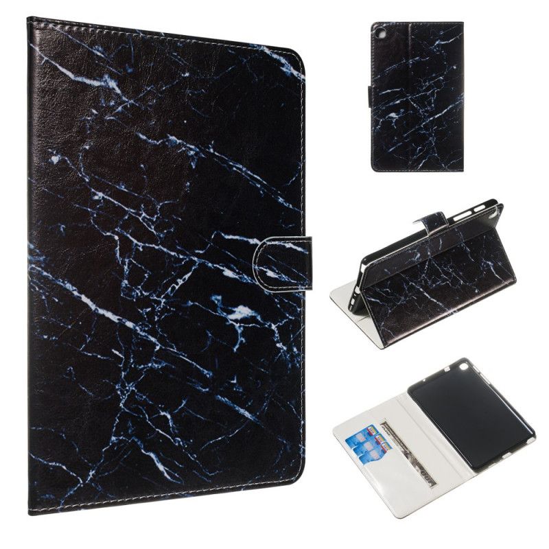 Leren Hoesje voor Samsung Galaxy Tab A 8" (2019) Zwart Marmer