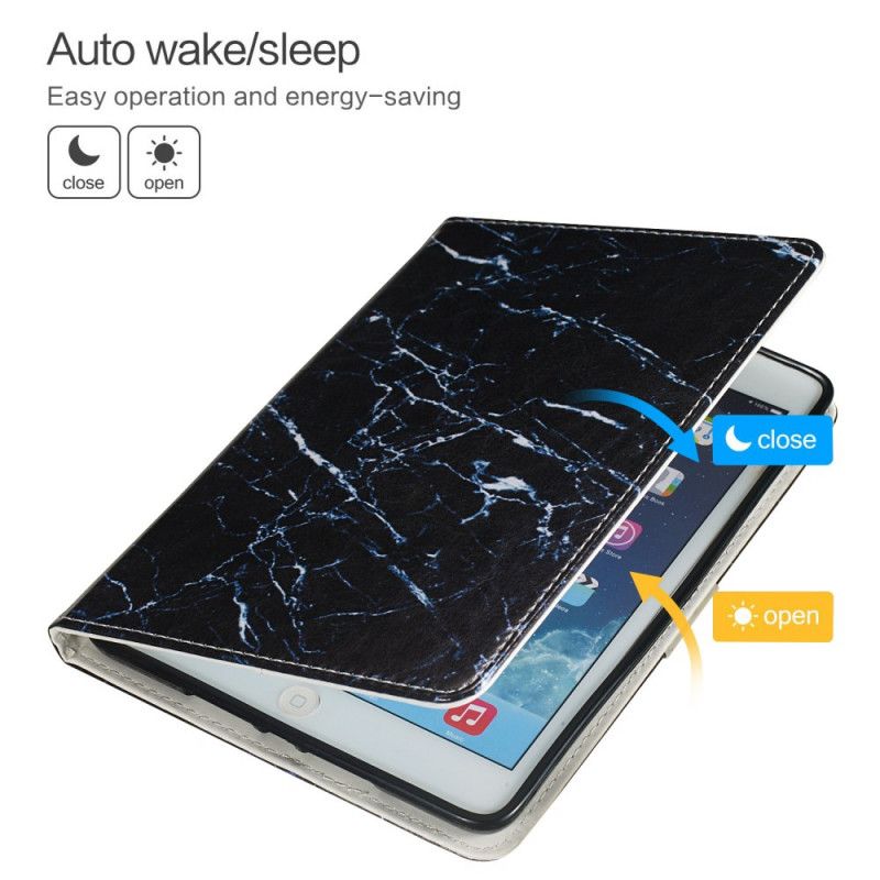 Leren Hoesje voor Samsung Galaxy Tab A 8" (2019) Zwart Marmer