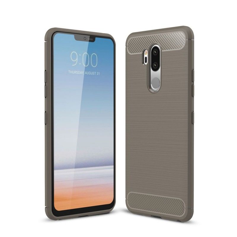 Hoesje LG G7 ThinQ Grijs Zwart Geborsteld Koolstofvezel