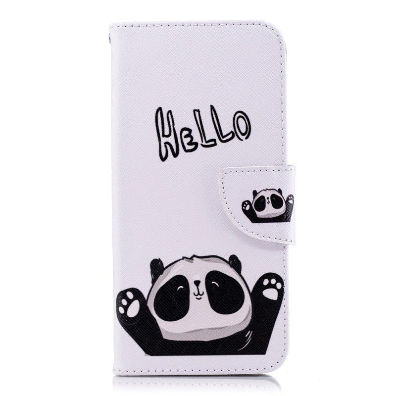 Leren Hoesje LG G7 ThinQ Hallo Panda