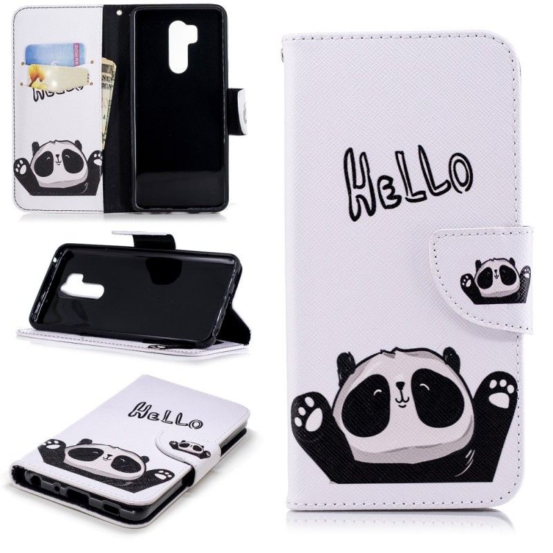 Leren Hoesje LG G7 ThinQ Hallo Panda