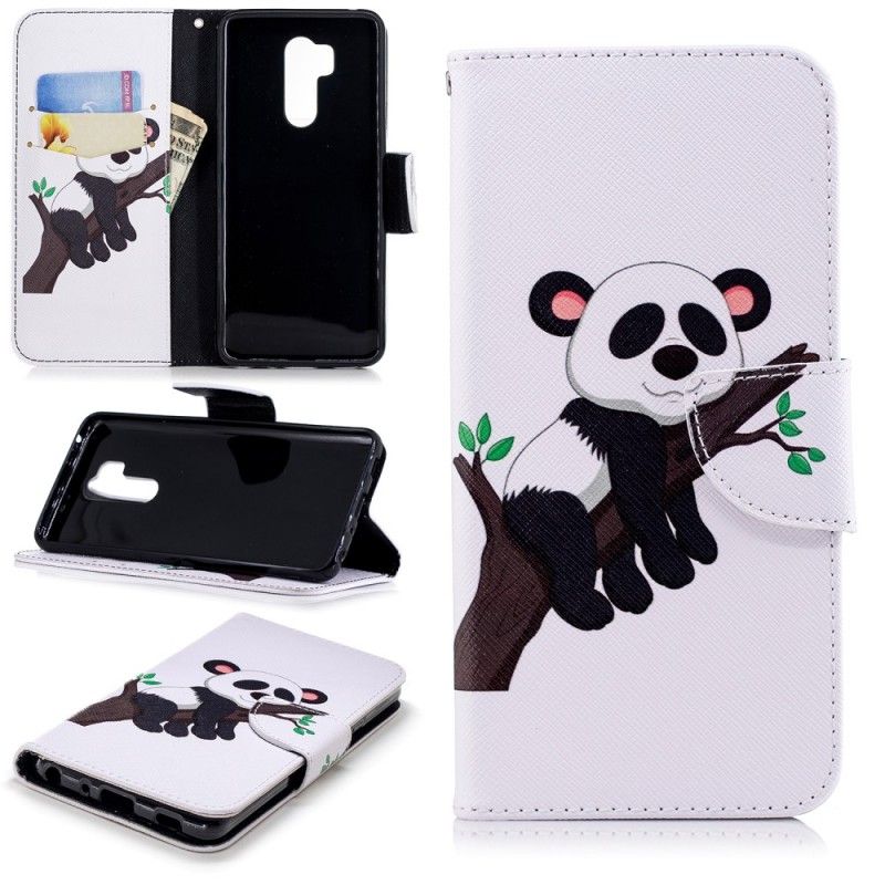Leren Hoesje LG G7 ThinQ Telefoonhoesje Luie Panda