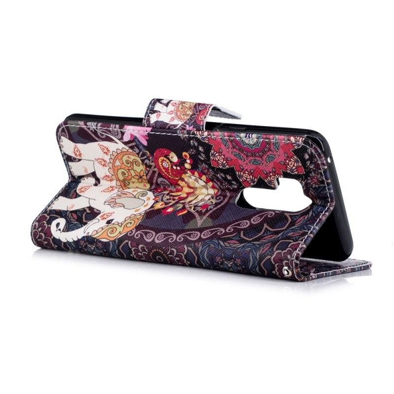 Leren Hoesje voor LG G7 ThinQ Etnische Olifantenmandala