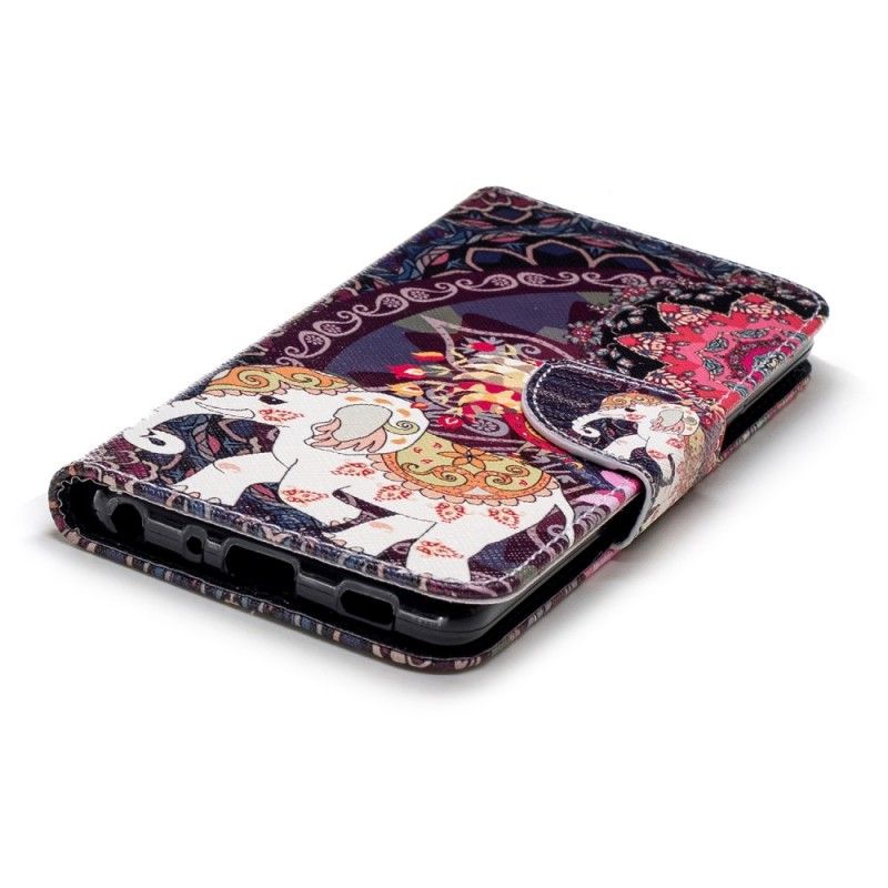 Leren Hoesje voor LG G7 ThinQ Etnische Olifantenmandala