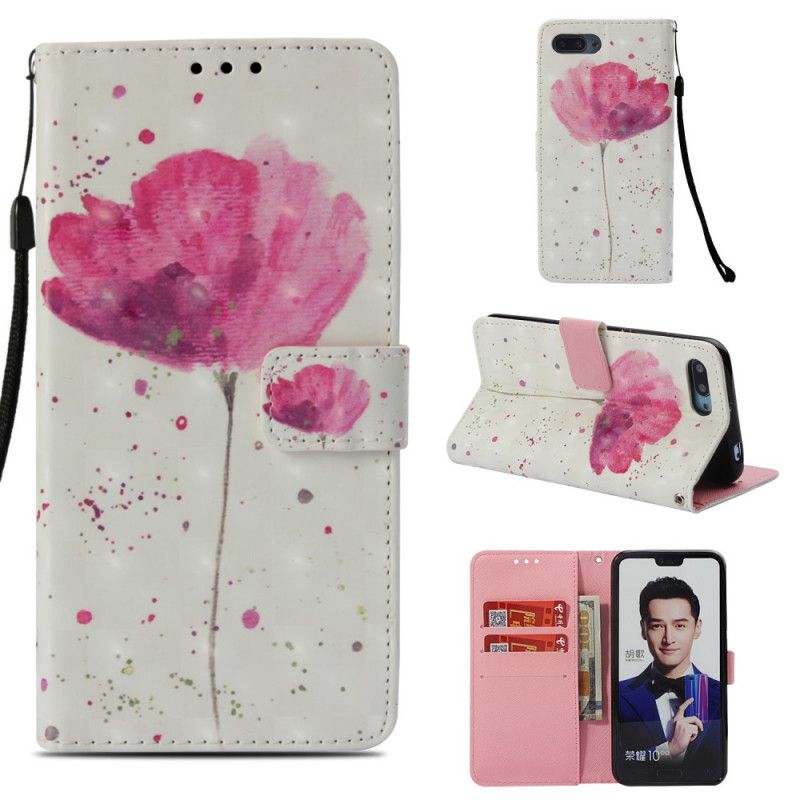 Bescherming Hoesje Honor 10 Telefoonhoesje Aquarel Klaproos